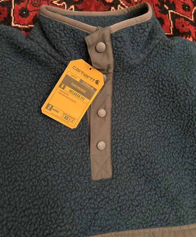 NWT Carhartt Tall Jacket Fleece Pullover Relaxed Fit Sherpa Workwear Pockets LT gallery