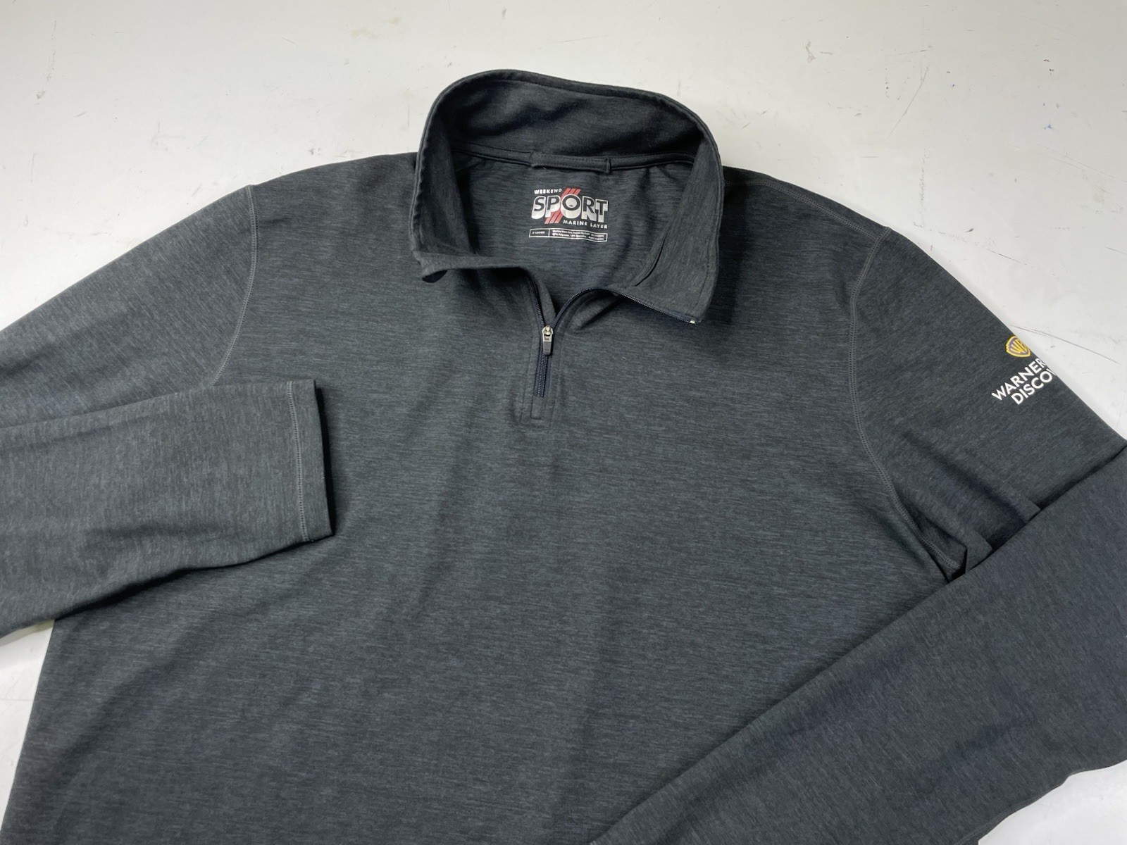 Marine Layer Quarter Zip Mens XL Gray Weekend Sport Performance Warner Bros 1/4 gallery