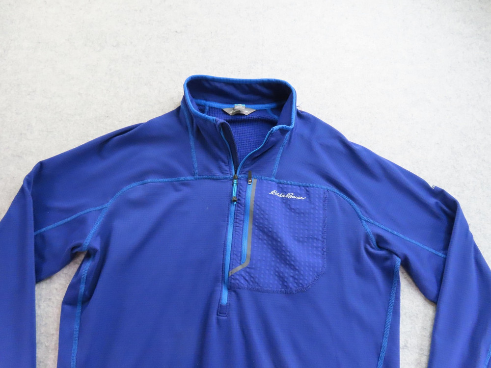 Eddie Bauer First Ascent Pullover Mens Large Tall Blue Thermal 1/4 Zip Hiking