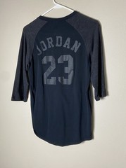 Mens S Nike Air Jordan 642460 Raglan 3/4 Sleeve Cotton Black Shirt 17.5×27