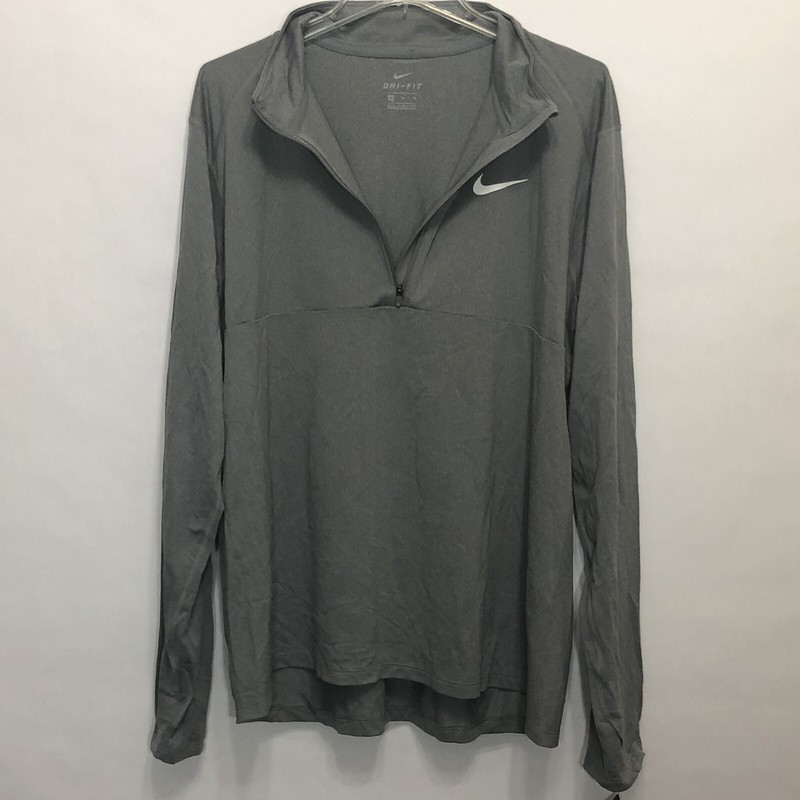 Nike Long Sleeve 1/4 Zip Pullover Running Performance Grey Shirt Top Men XL New gallery