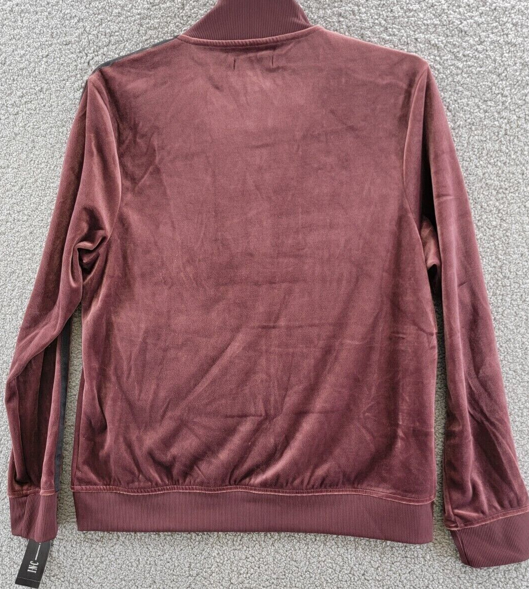 INC INTERNATIONAL CONCEPTS Port Red Velour Zip Up Track Jacket NEW XS gallery