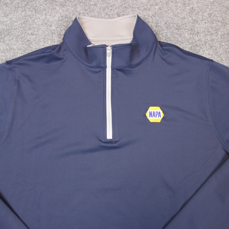 Peter Millar Perth Pullover Men's Large Blue Quarter 1/4 Zip Golf Performance gallery