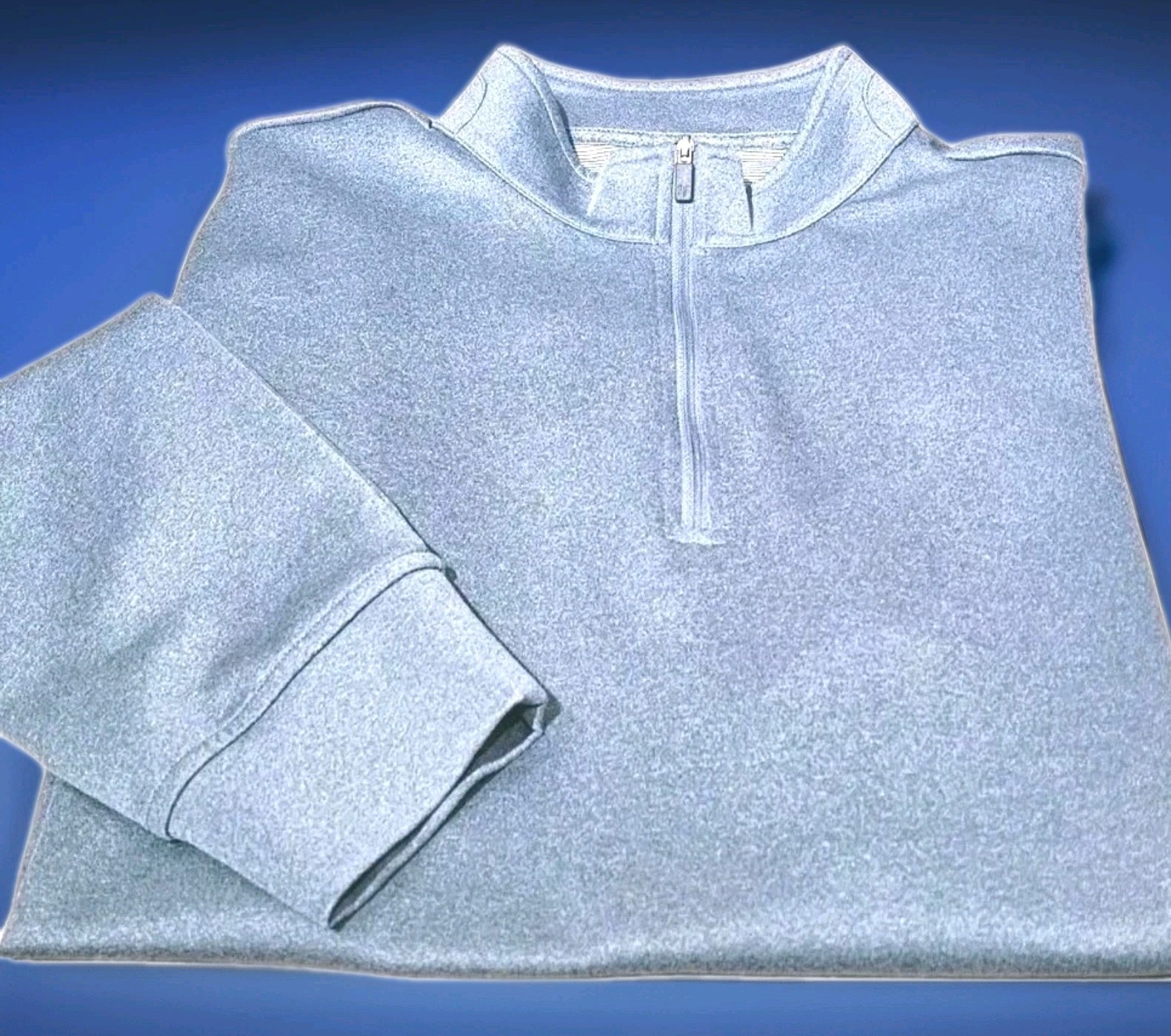 New! HICKEY FREEMAN-Cadet Blue/Gray, Mens LS, 1/4.Zip Athletic Pullover-(XL) gallery