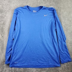 Nike Shirt Mens XL Blue Legend Dri Fit Long Sleeve Training T-Shirt Tee 727980