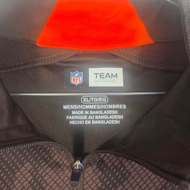 Cleveland Browns NFL Team Apparel Quarter Zip Long Sleeve Pullover Men's XL gallery