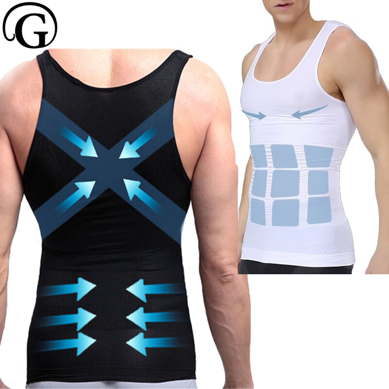 Mens Body Shaper Slimming Shirt Compression Vest Elastic Abs Shapewear Tank Top gallery
