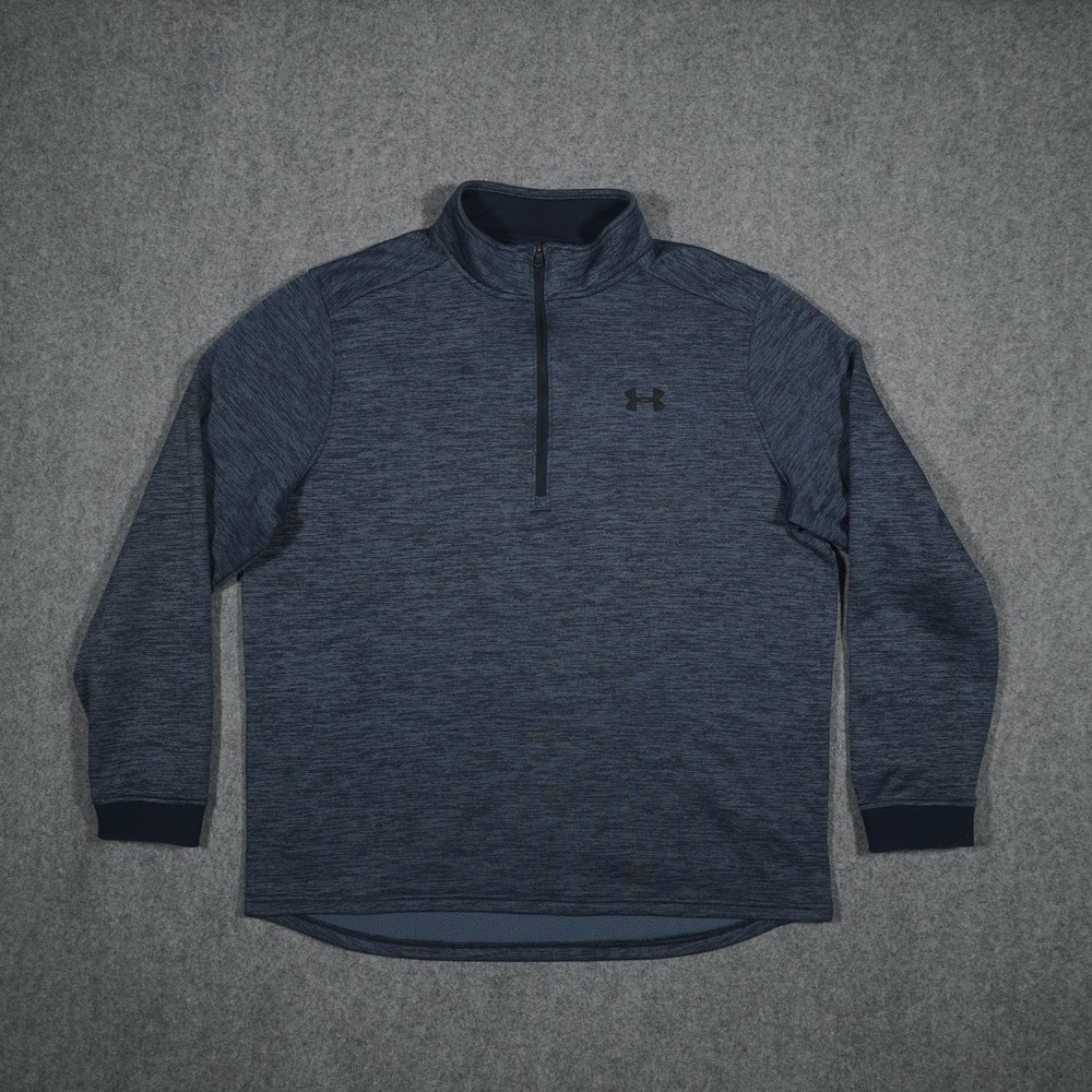 Under Armour Men's Blue XL COLDGEAR 1/4 Zip Activewear Pullover Fleece