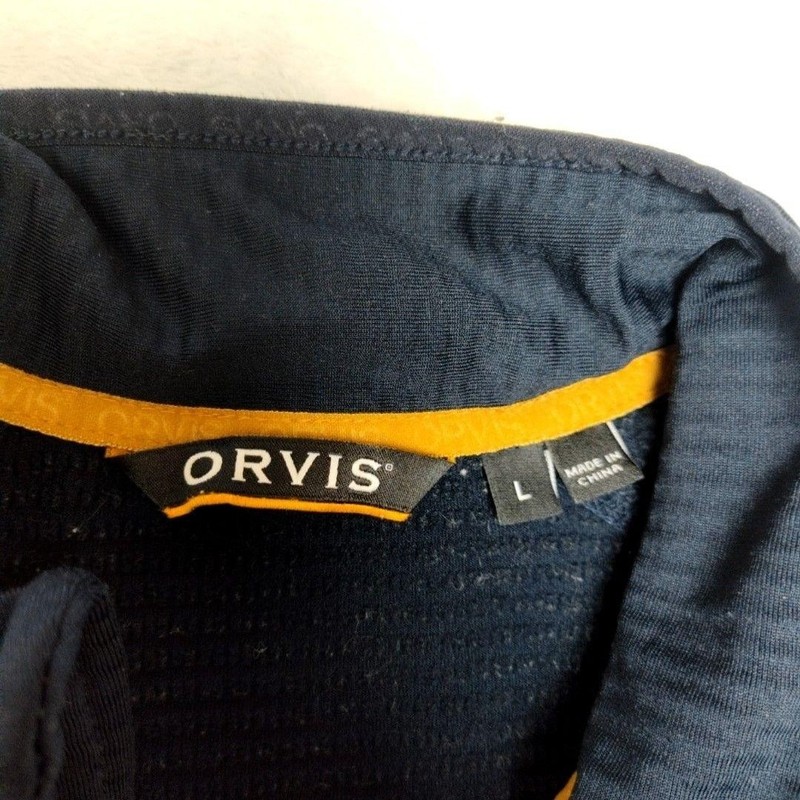 Orvis Pullover Mens L Blue 1/4 Zip Mock Neck Outdoor Horseshoe Hills Fleece 2YNJ gallery