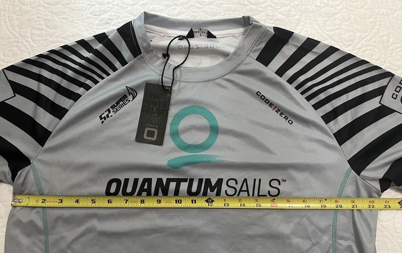 Code Zero QR Vortex Tech Tee Men's Size EUXXL Glacier Gray Sailing Shirt NWT $59 gallery