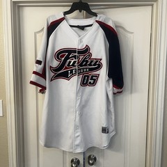 Vtg FUBU Sports Baseball Jersey XXL White Red Blue “Fubu League 05” Hip Hop