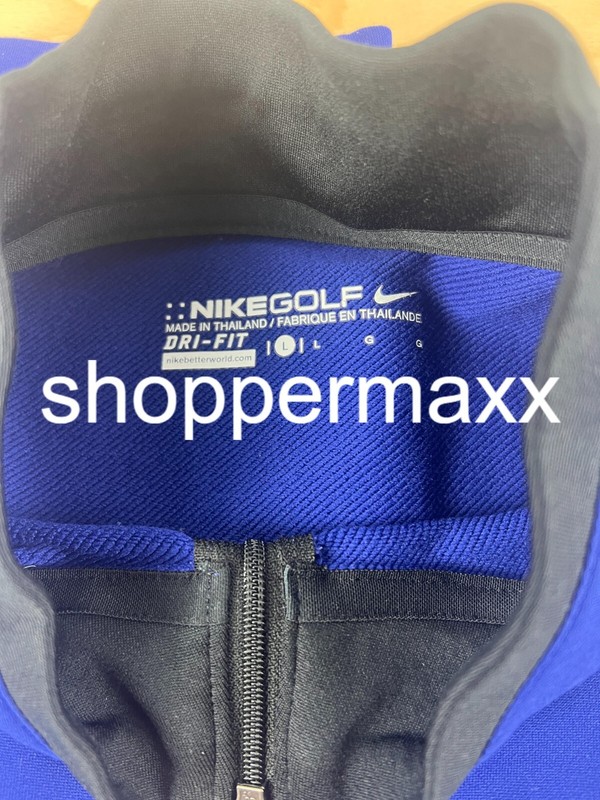 Nike Men's Royal/Black Dri-FIT Stretch 1/2-Zip Cover-up 779795 Medline, Large gallery