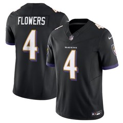 Men’s #4 Zay Flowers Black/Purple Player SportShirt Adult – All Stitched
