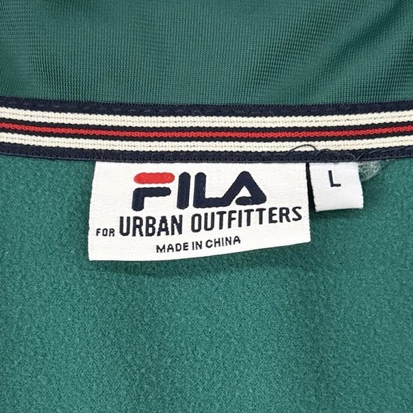 FILA Urban Outfitters 1/4 Zip Track Pullover Large Green Red Yellow Logo 90s EUC gallery