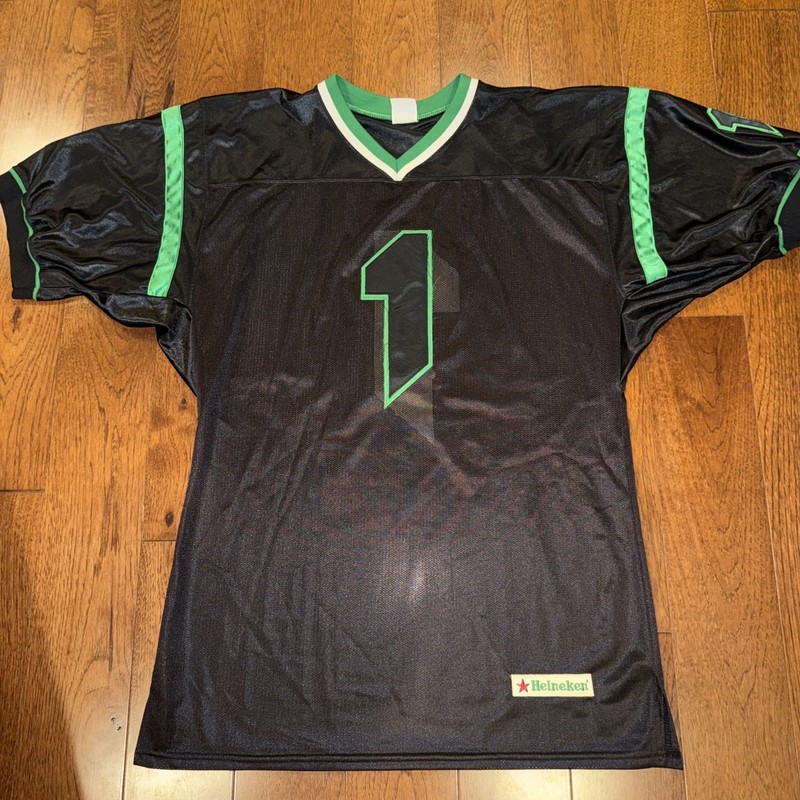 Vintage Hockey Football Heineken Promotion Jersey XL #1 Beer gallery