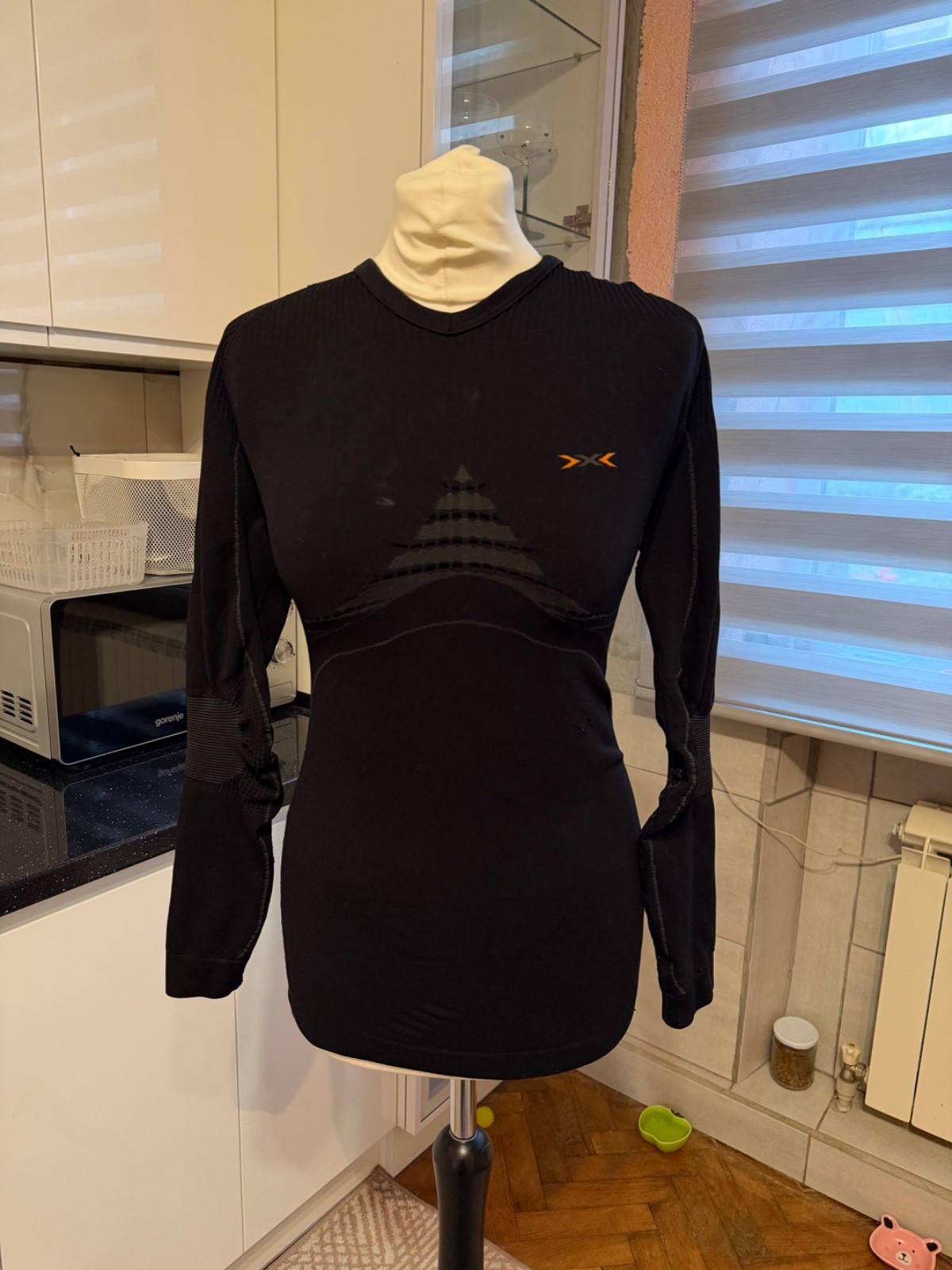 X-Bionic Compression Thermal Long Sleeve Shirt Black Running Ski Top Size S-M gallery
