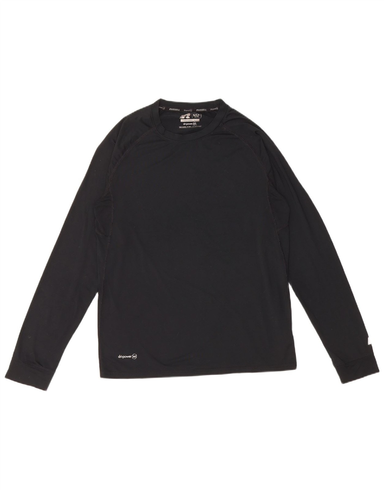 RUSSELL ATHLETIC Mens Dri-Power Top Long Sleeve UK 34/36 Small Black BE29 gallery