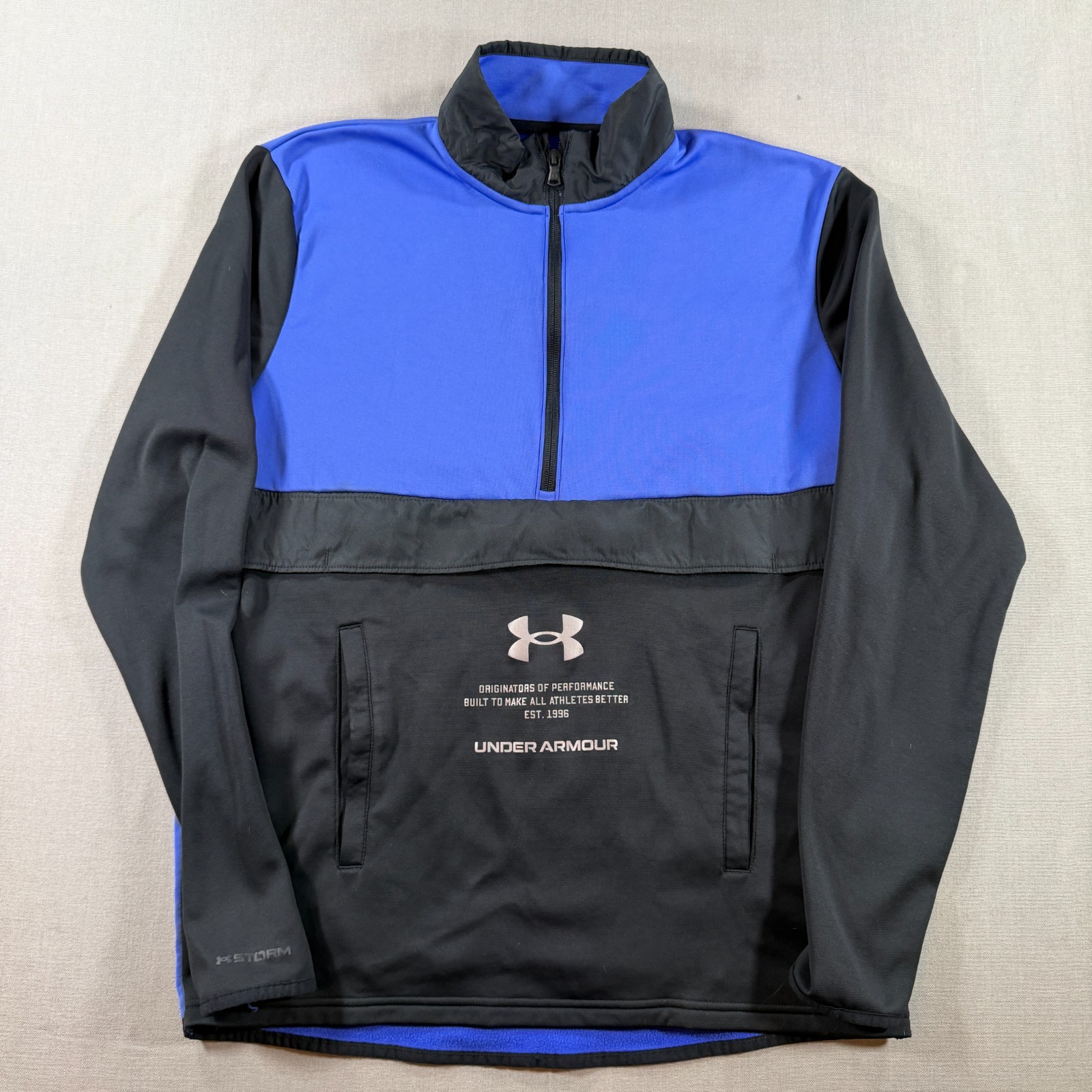 Under Armour Fleece Storm Half Zip Long Sleeve Top Mens Medium Blue ColdGear gallery
