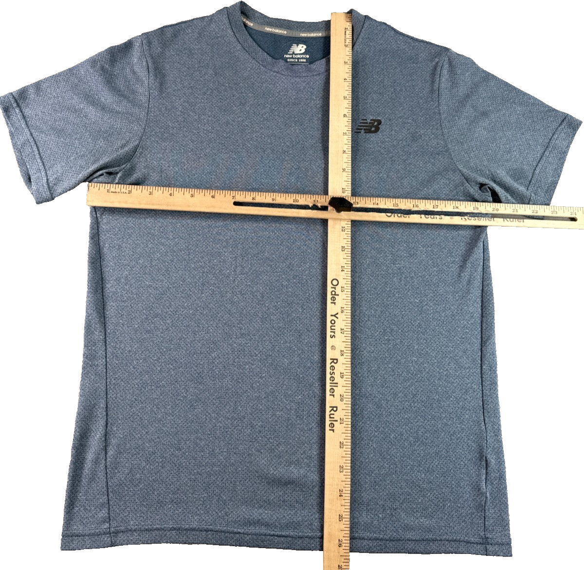 New Balance Mens M Slate Blue Performance Athletic Tee Short Sleeve Mesh Running gallery