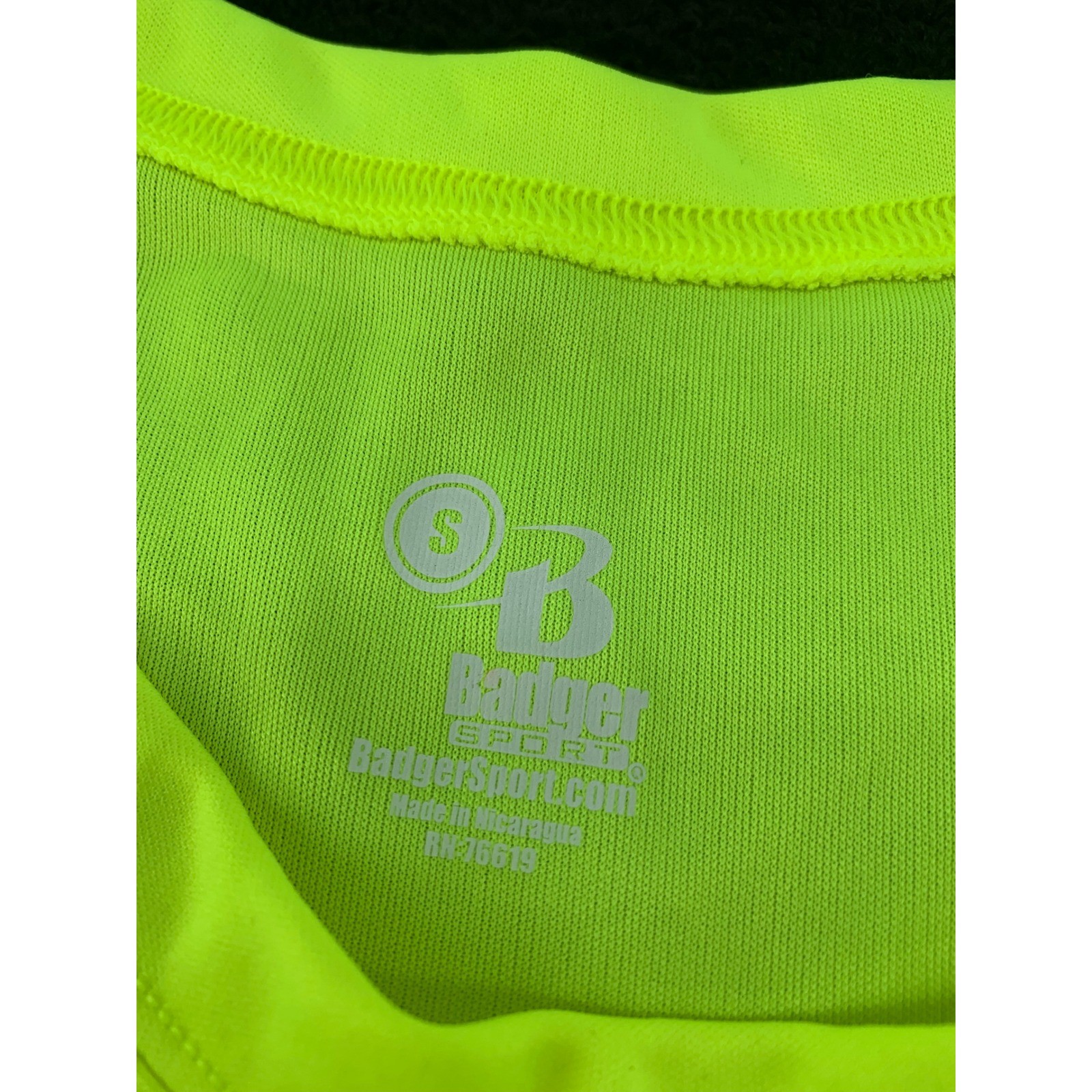 Badger Sport Bright Neon Yellow Athletic T-Shirt Short Sleeve Quick Dry Men's S gallery