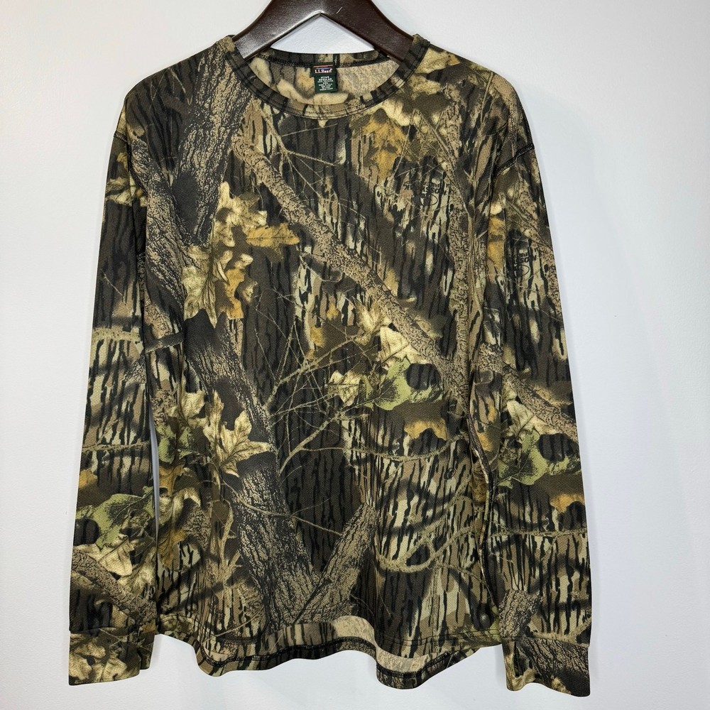 L.L.Bean Men's Base Layer Crew Top Camo Print Hunting Outdoor Men's XXL
