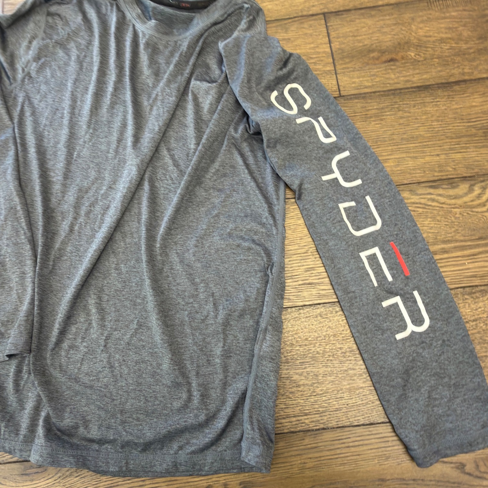 Spyder Mens Heather Grey Long Sleeve Performance Rash Guard Swim Shirt XL gallery