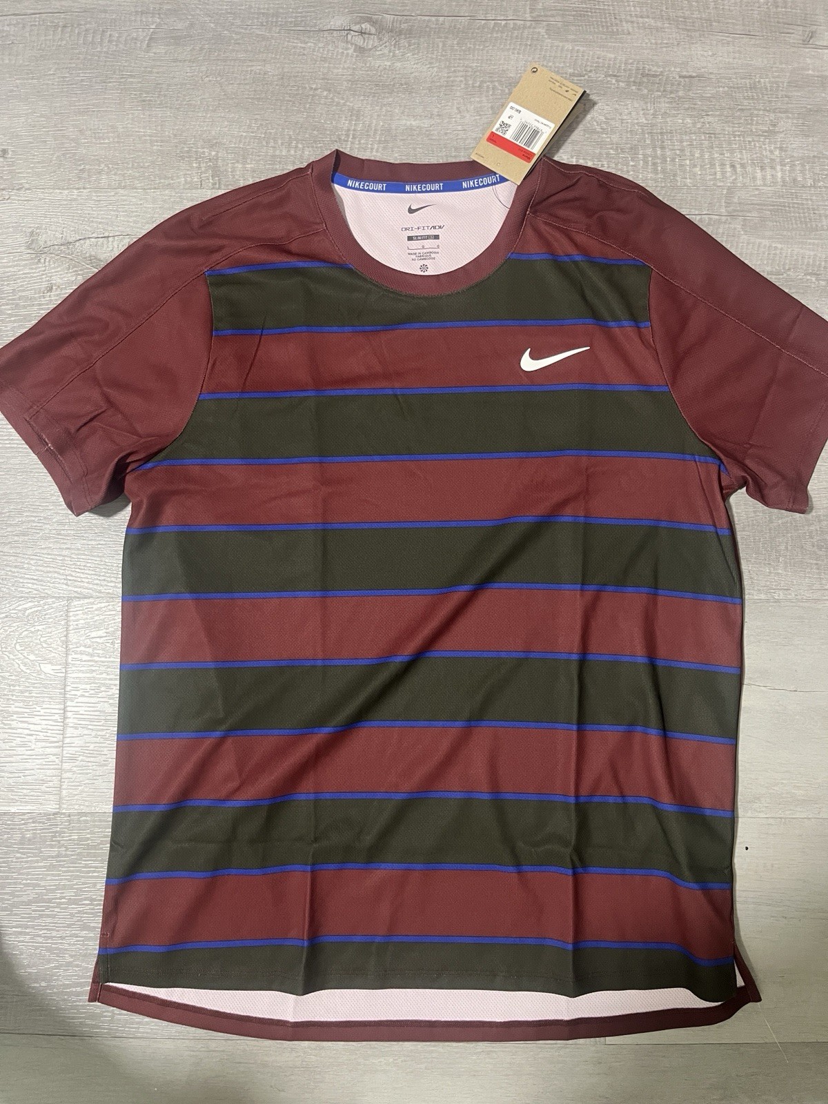Size Large - Nike Court Slam Men's Dri-Fit ADV Tennis Shirt FZ6934-619 gallery