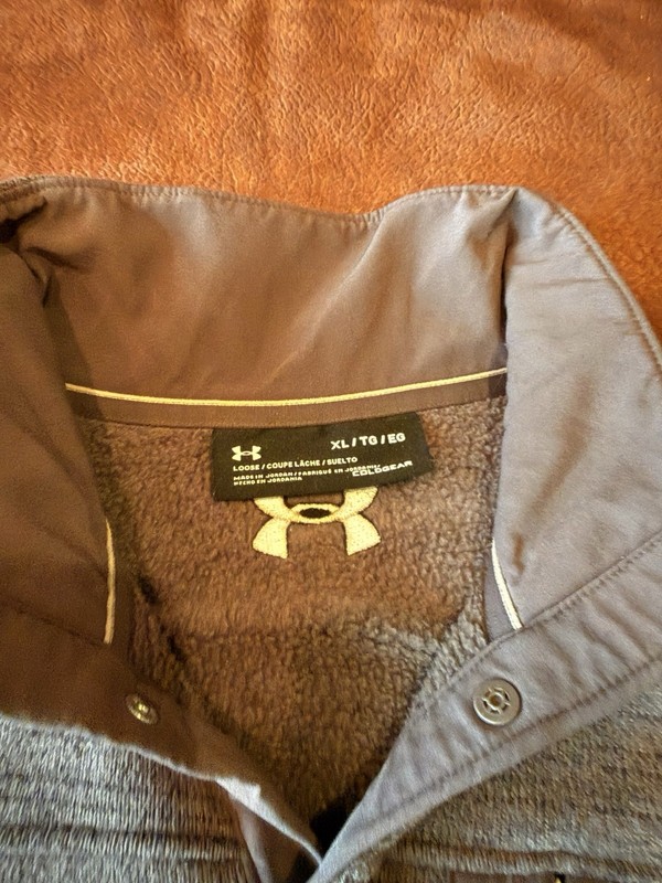 Under Armour ColdGear Fleece Pullover Gray Men's XL Mock Neck Long Sleeve Pocket gallery
