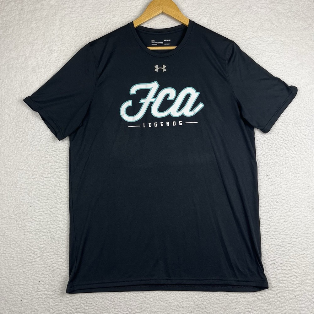 Under Armour FCA Legends T Shirt Men Medium Black HeatGear Short Sleeve Sport