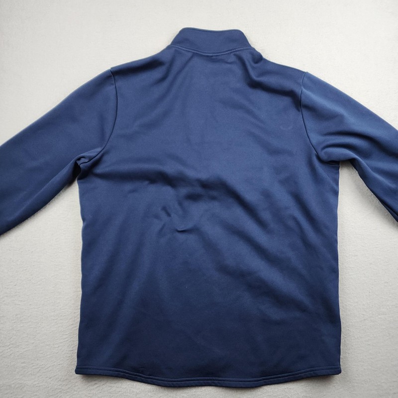 Under Armour Pullover Mens Large Blue Fleece Quarter Zip 1/4 Training Top Run gallery