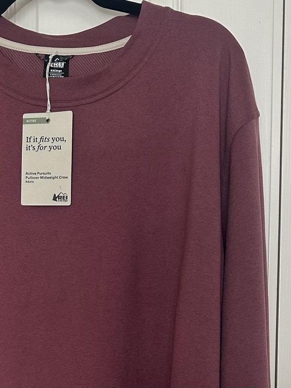 REI Active Pursuits Midweight Pullover Crew Mauve Shadow Red, Size XXL gallery
