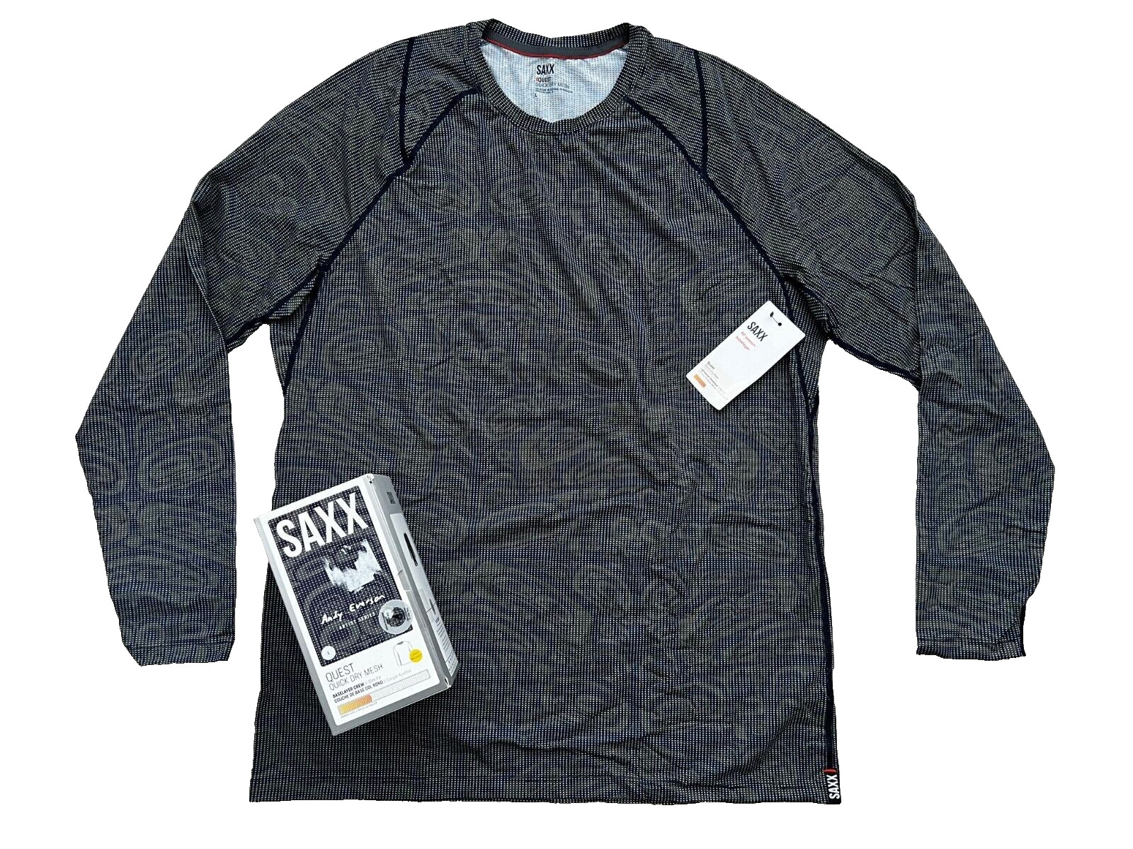 Saxx x Andy Everson SXLC73 Quest Quick Dry Mesh Baselayer Crew Shirt ( L ) gallery
