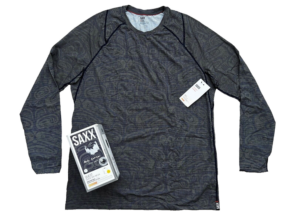 Saxx x Andy Everson SXLC73 Quest Quick Dry Mesh Baselayer Crew Shirt ( L )