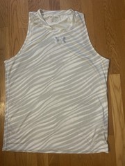 Under Armour Heat Gear Size XL Men’s Gray White Patterned Fitted Tank Top
