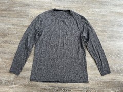 Lululemon Mens XL Long Sleeve Surge Warm Up Shirt Heathered Black RULU Stretch