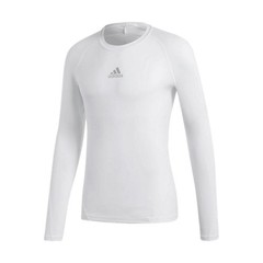 Adidas Alphaskin Techfit Compression Long Sleeve Shirt White Mens Small CW9487