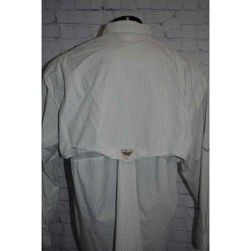 Columbia PFG Performance Fishing Gear Shirt Mens Size XL Vented Blue Yellow gallery