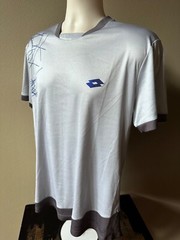 Lotto Athletic Wear Geometric Pattern Jersey Shirt (L) Gray