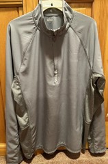 Hind Men’s Heather Gray Long Sleeve Running Shirt SizeL Quarter Zip Stretch