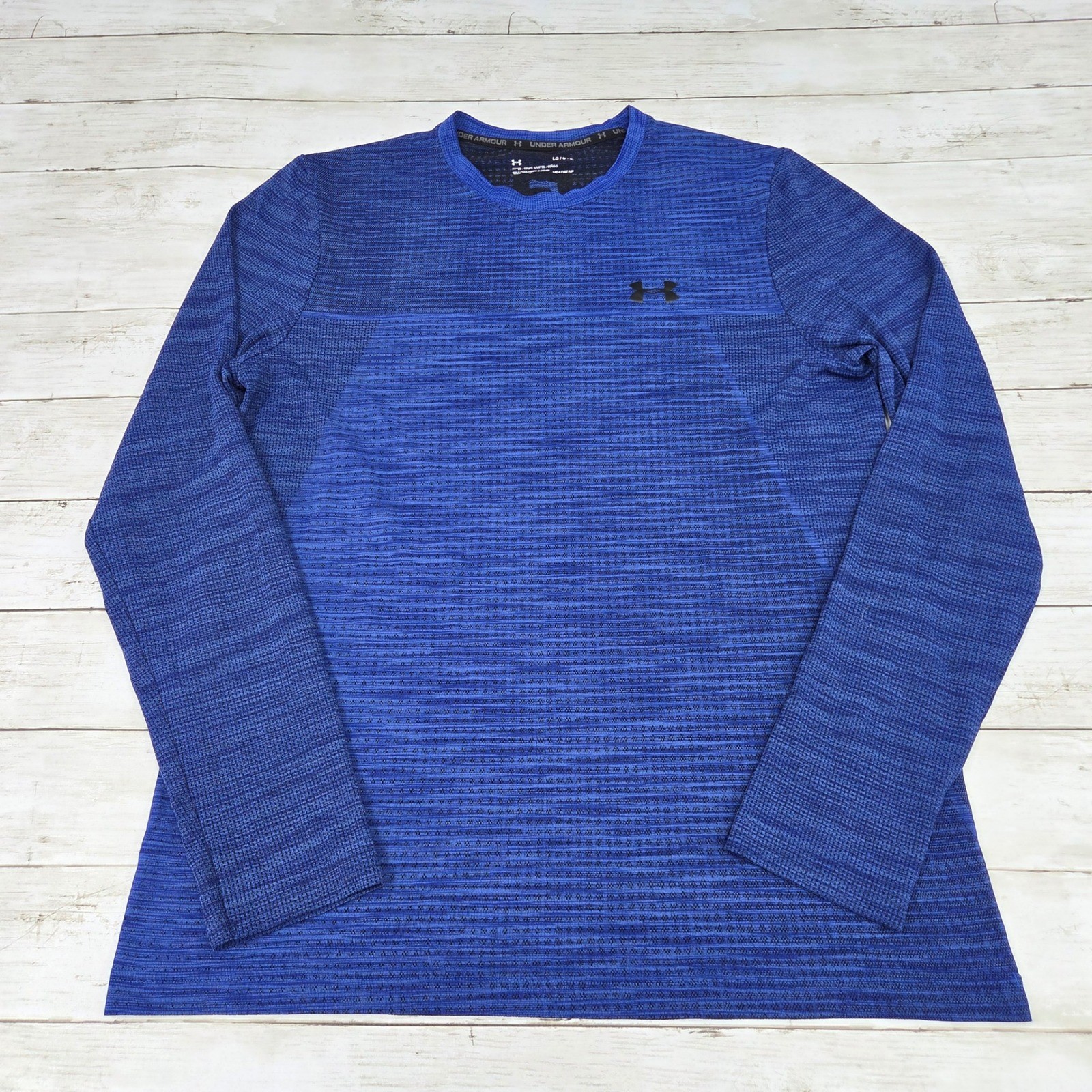 Under Armour Vanish Shirt Men Large Blue HeatGear Fitted Space Dye Long Sleeve gallery