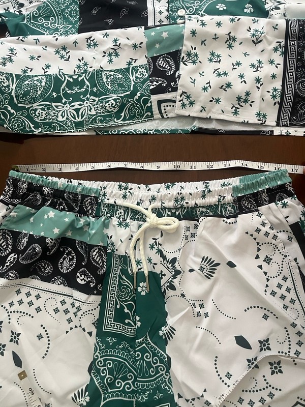 Summer Wear Top & Bottom, Men’s, Top-L Fit, Bottom XL Fit, Paisley White/black gallery