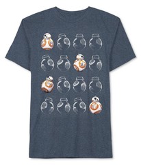 Hybrid Mens BB-8 Graphic T-Shirt, Blue, Medium