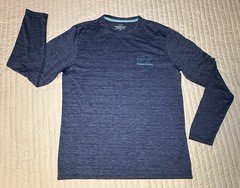 Vineyard Vines Mens Medium Blue Performance Stretch Whale Long Sleeve Shirt