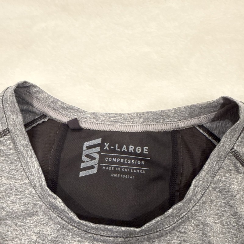 SECOND SKIN Quatroflx High Gauge Compression Shirt Men's XL Grey/Black Athletic gallery
