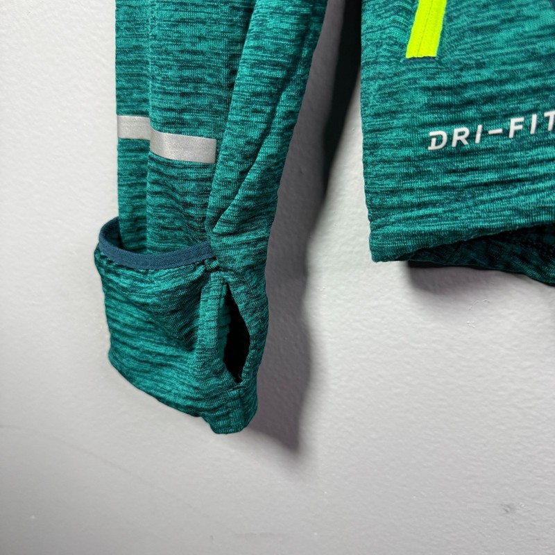 Nike Men’s Green 1/4 Zip Pullover Long Sleeve Size M Dri-Fit With Waffle Lining gallery