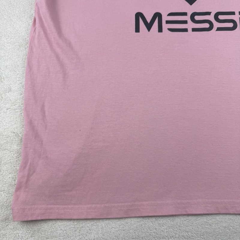 MESSI Collection Logo Graphic Short Sleeve Tee Candy Pink Size L Soccer NWOT gallery