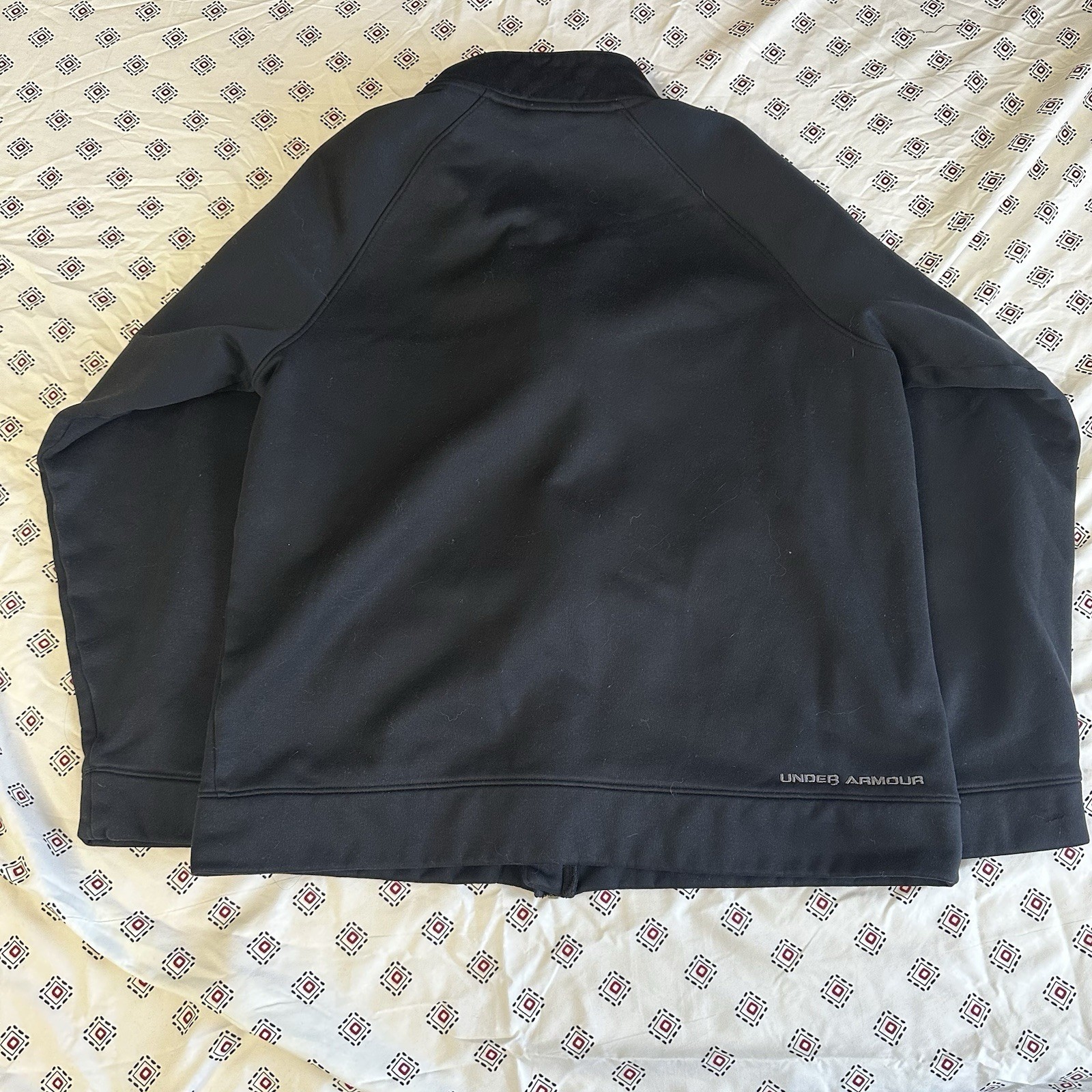 Under armor Zip Up Black logo pockets drawstring collared gym activewear sport gallery