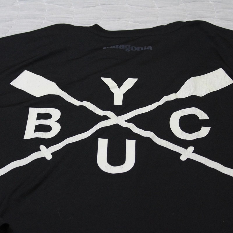 Patagonia Capilene Baselayer Shirt Mens Medium Black BYCU Rowing Oars Graphic gallery