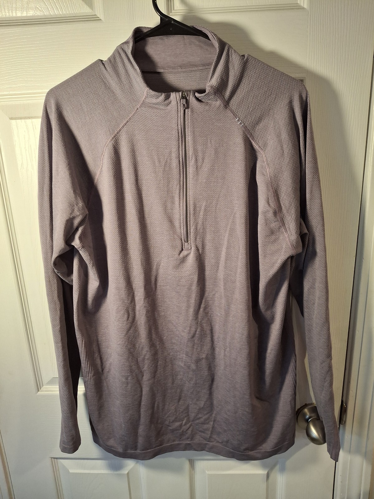 Lululemon Men's Activewear 1/4 Zip Pullover Long Sleeve Shirt Mauve Gray XL gallery