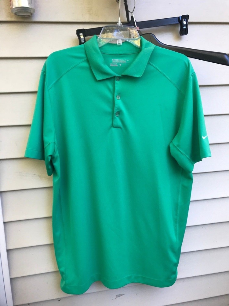 Mens Nike Golf Polo Shirt Green DRI-FIT SIZE L Style 509167 Color 386